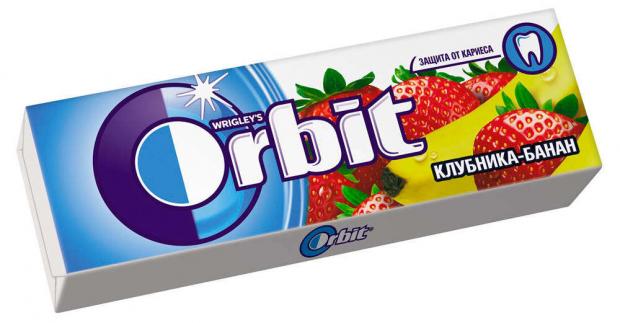

Резинка жевательная Orbit Клубника-Банан, 13 г