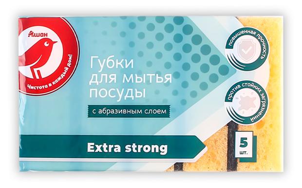 

Губки АШАН Красная птица Экстра для посуды, 5 шт