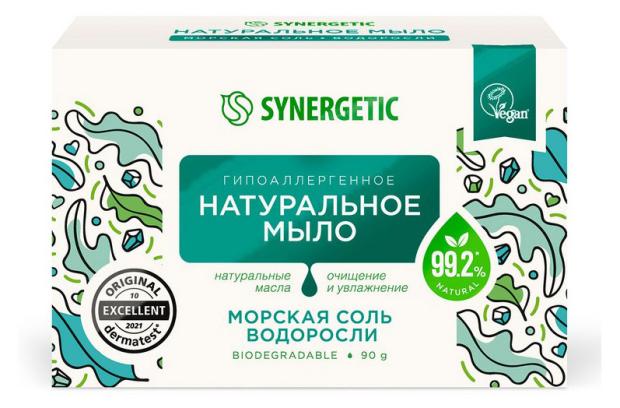 Мыло туалетное Synergetic морская соль и водоросли, 90 г