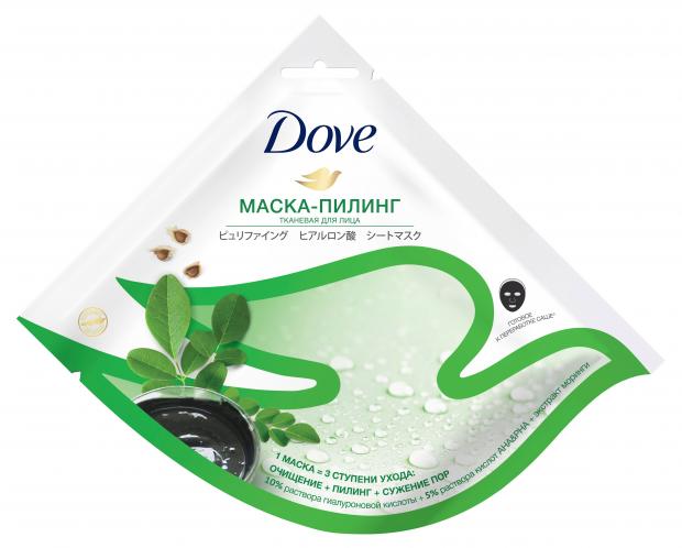 Тканевая маска-пилинг для лица Dove для лица, 1 шт