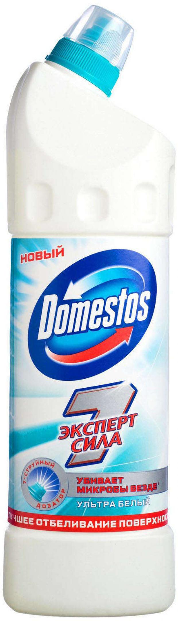 Чистящее средство для унитаза Domestos Ультра белый гель, 1 л чистящее средство domestos ультра белый 1 л