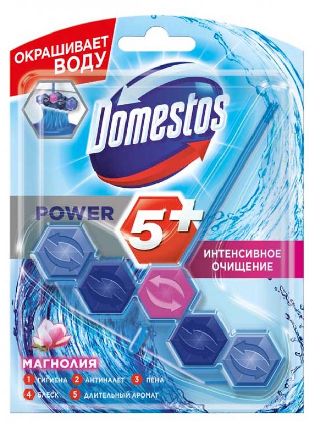 

Туалетный блок подвесной Domestos Power 5+ видимая защита магнолия, 53 г