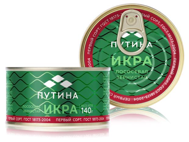 

Икра лососевая Путина зернистая, 140 г