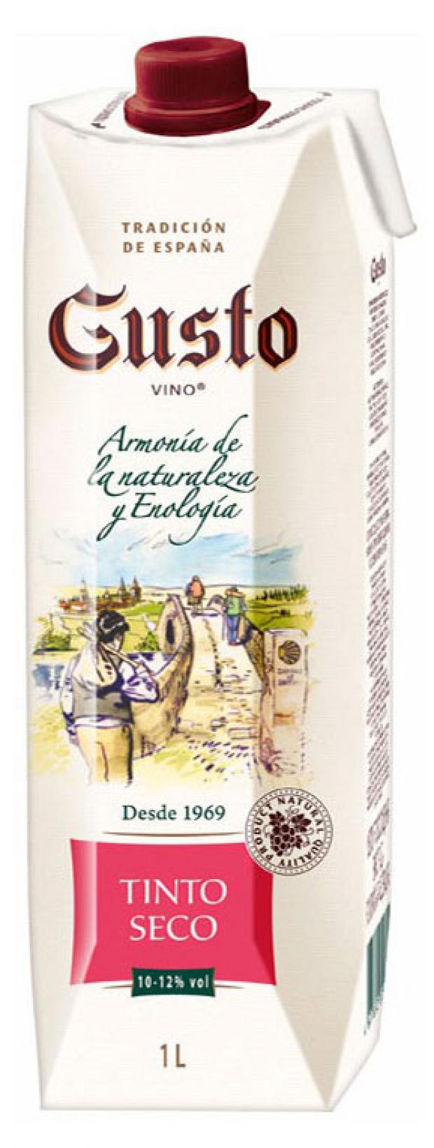 Вино Gusto Vino красное сухое Россия, 1л
