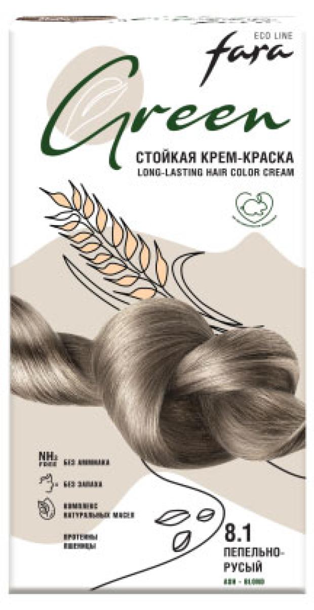 Крем-краска стойкая для волос Fara Eco Line Green 8.1 пепельно-русый