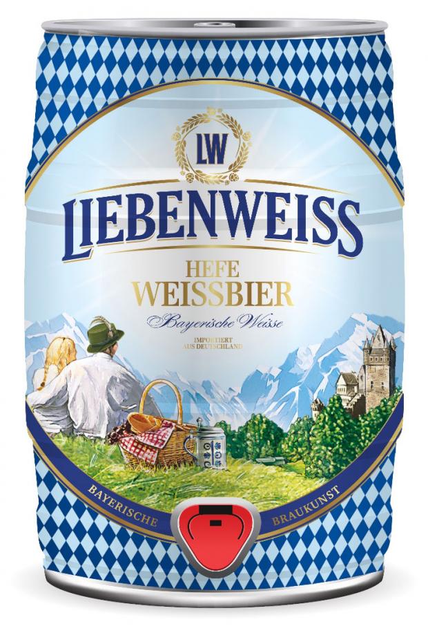 Пиво Liebenweiss Hefe-Weissbier светлое нефильтрованное 5,5%, 5 л