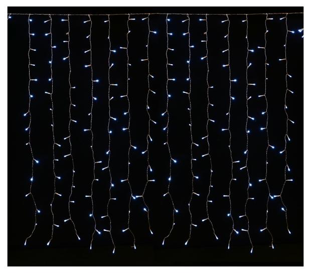

Гирлянда электрическая Actuel Бахрома 240 LED ламп уличная холодный белый, 1,5х1,4 м