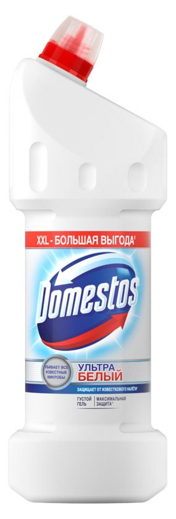 Чистящее средство для унитаза Domestos Ультра белый гель, 1,5л чистящее средство для ванны и туалета domestos эксперт сила 7 ультра белый 500 мл