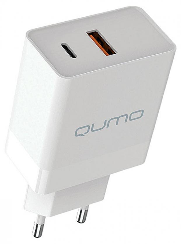 Сетевое зарядное устройство Qumo PD 20W 2USB Type-C QC 3.0