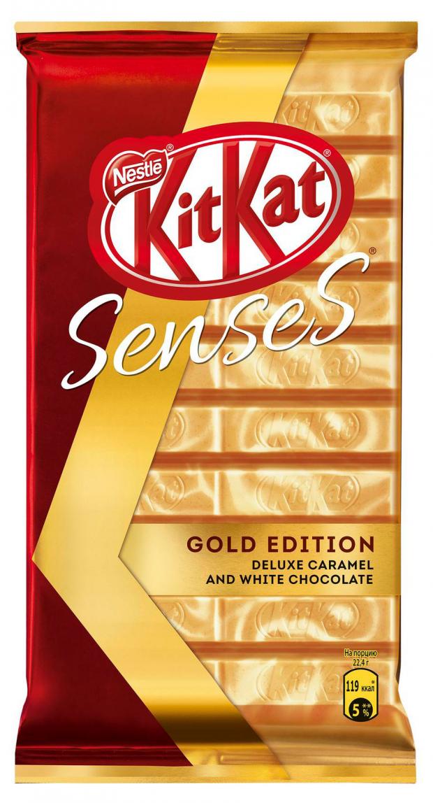

Шоколад KitKat Senses Gold Edition белый карамельный, 112 г
