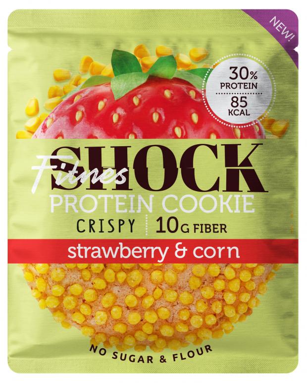 

Печенье протеиновое FitnesSHOCK CRISPY Клубника-кукуруза, 30 г