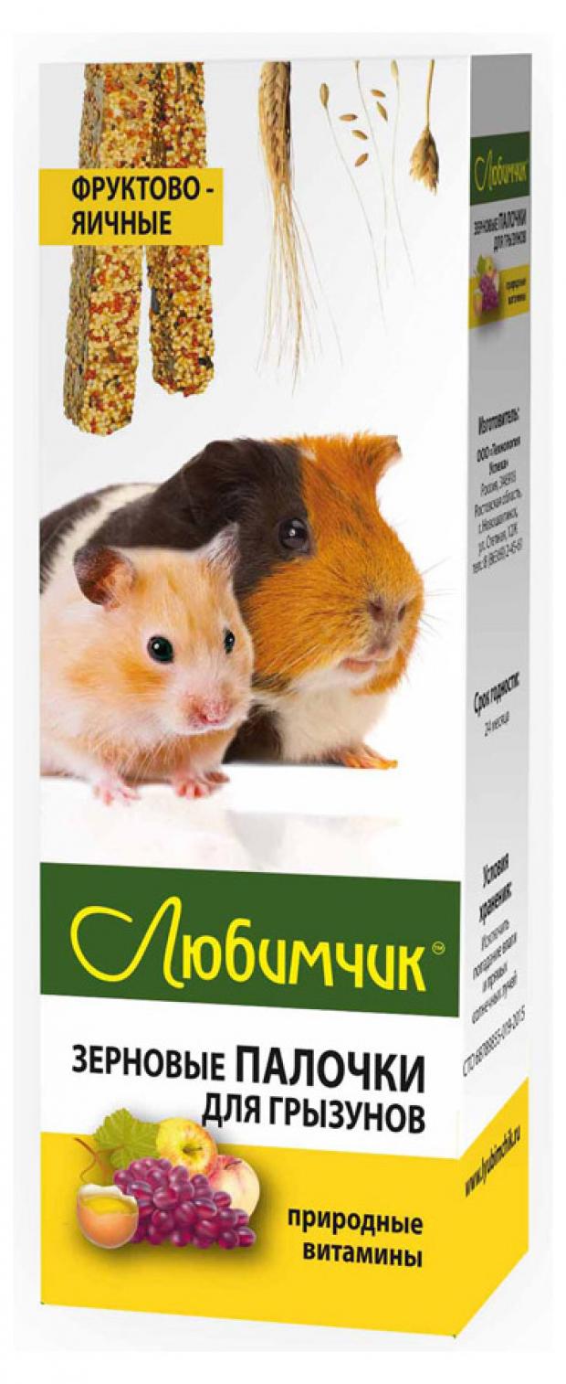 

Лакомство для грызунов «Любимчик» зерновые палочки фруктово-яичные, 2 шт