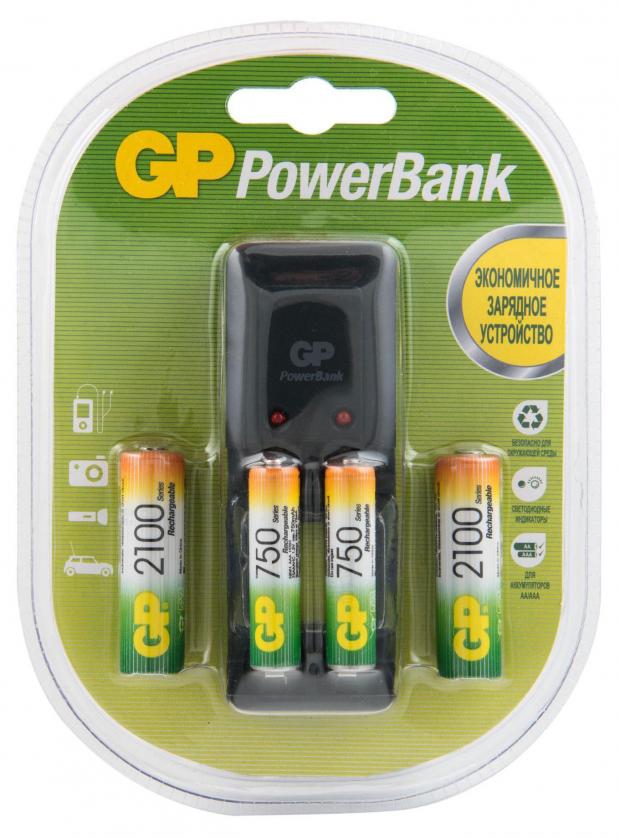 Устройство зарядное GP PowerBank PB330 + 4 аккумуляторные батареи 2А/3А