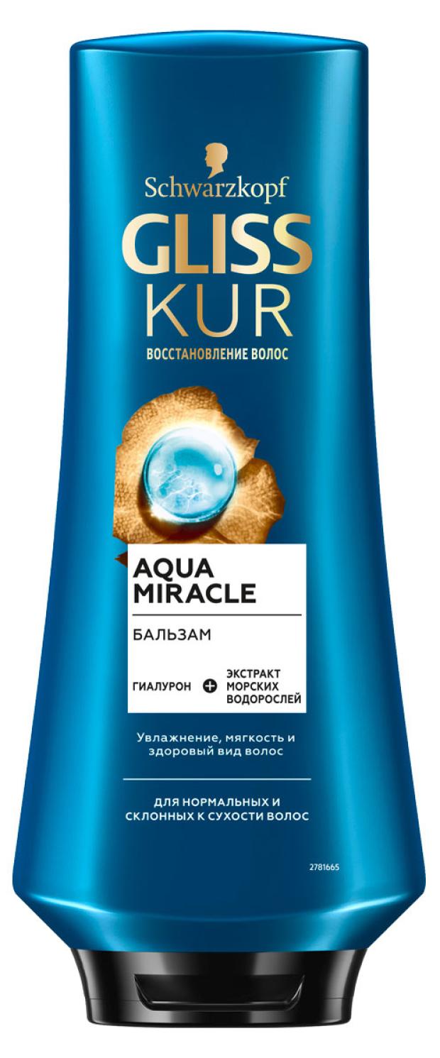 

Бальзам для волос Gliss Kur Aqua Miracle для нормальных и склонных к сухости увлажнение и мягкость, 360 мл