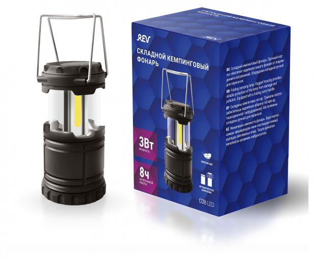 

Фонарь-кемпинговый складной REV Travellight+ COB 3 Вт, 3xААА