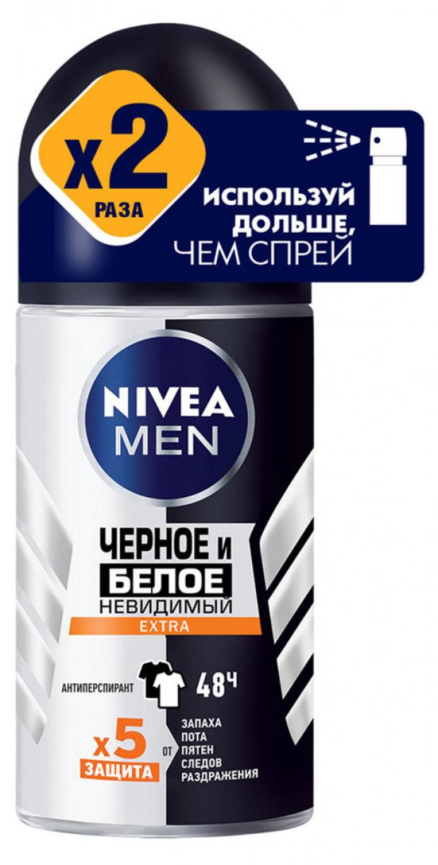 

Антиперспирант шариковый мужской Nivea Extra Черное и белое невидимый, 50 мл