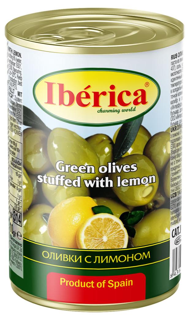 

Оливки зеленые Iberica с лимоном, 300 г