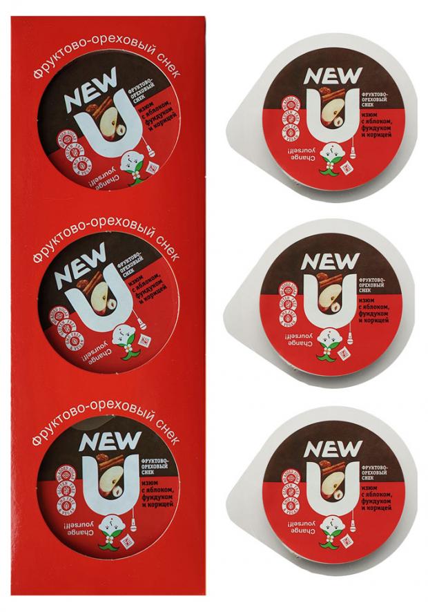

Снеки NEW U Изюм с яблоком фундуком и корицей, 3х25 г