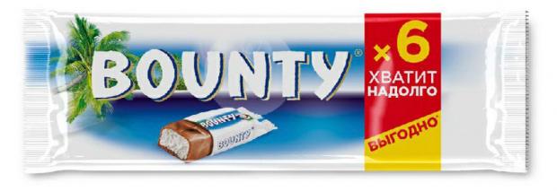 

Шоколадный батончик Bounty, 6x27,5 г