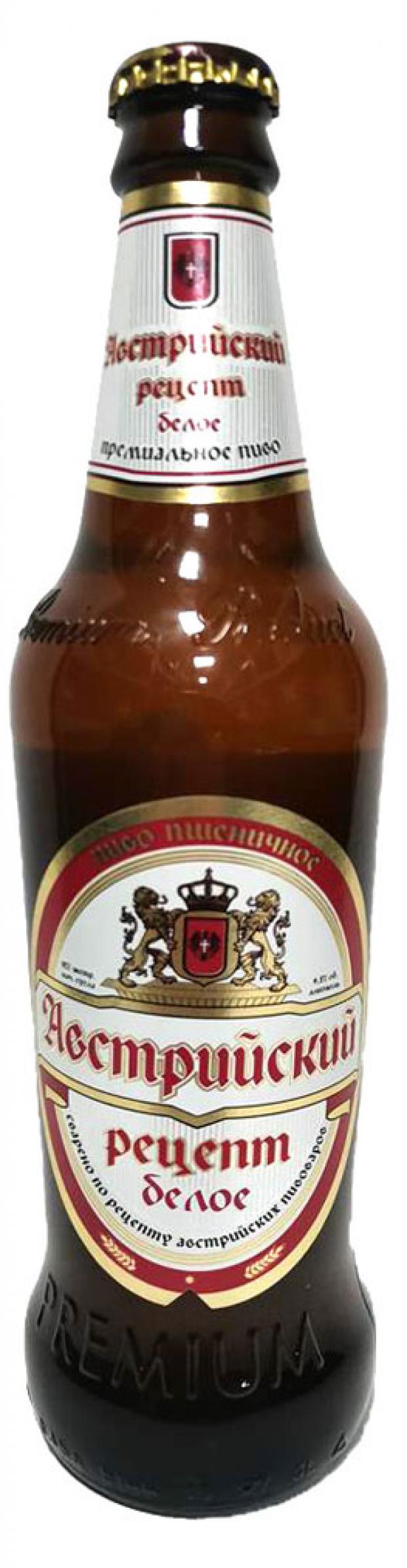 

Пиво Австрийский Рецепт белое пшеничное фильтрованное пастеризованное 4,2%, 450 мл