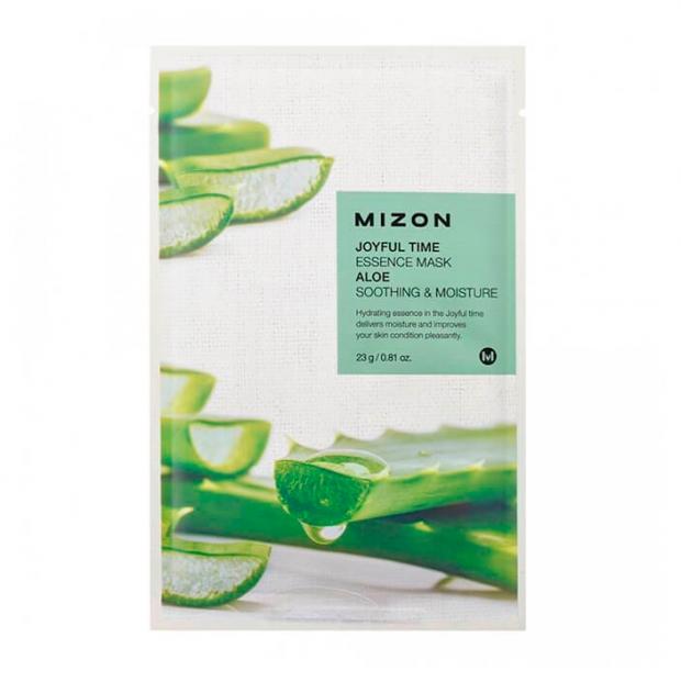 Маска для лица Mizon Joyful Time Essence Mask Aloe тканевая, 23 мл тканевая маска для лица с экстрактом сока алоэ joyful time essence mask aloe 23 г 2 шт