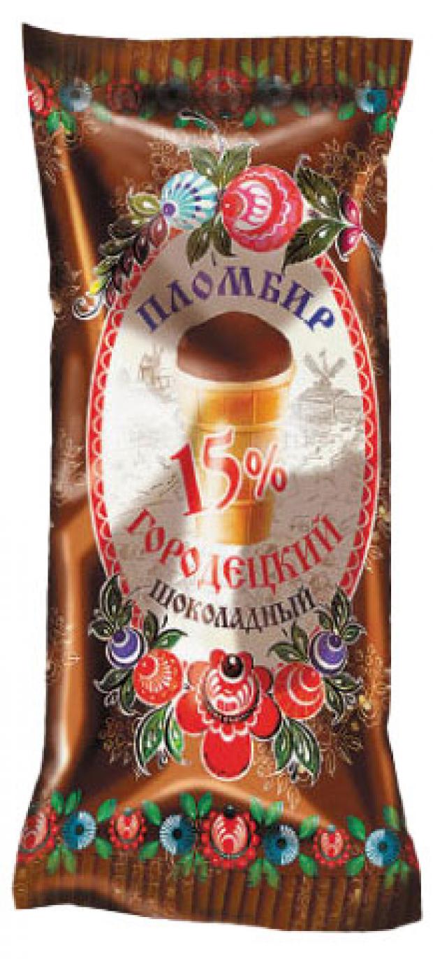 Мороженое Пломбир Городецкий шоколадный 15% БЗМЖ, 90 г