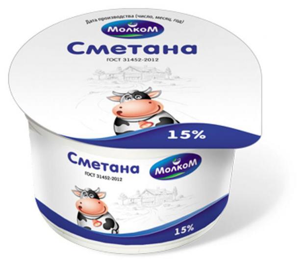 Сметана Молком 15 %, 200 г