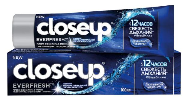 Зубная паста CloseUp Everfresh взрывной ментол, 100 мл