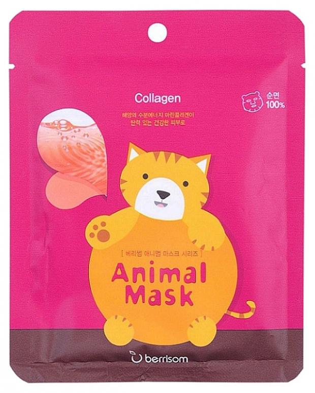 

Тканевая маска для лица Berrisom Animal с морским коллагеном (кошка), 25 мл