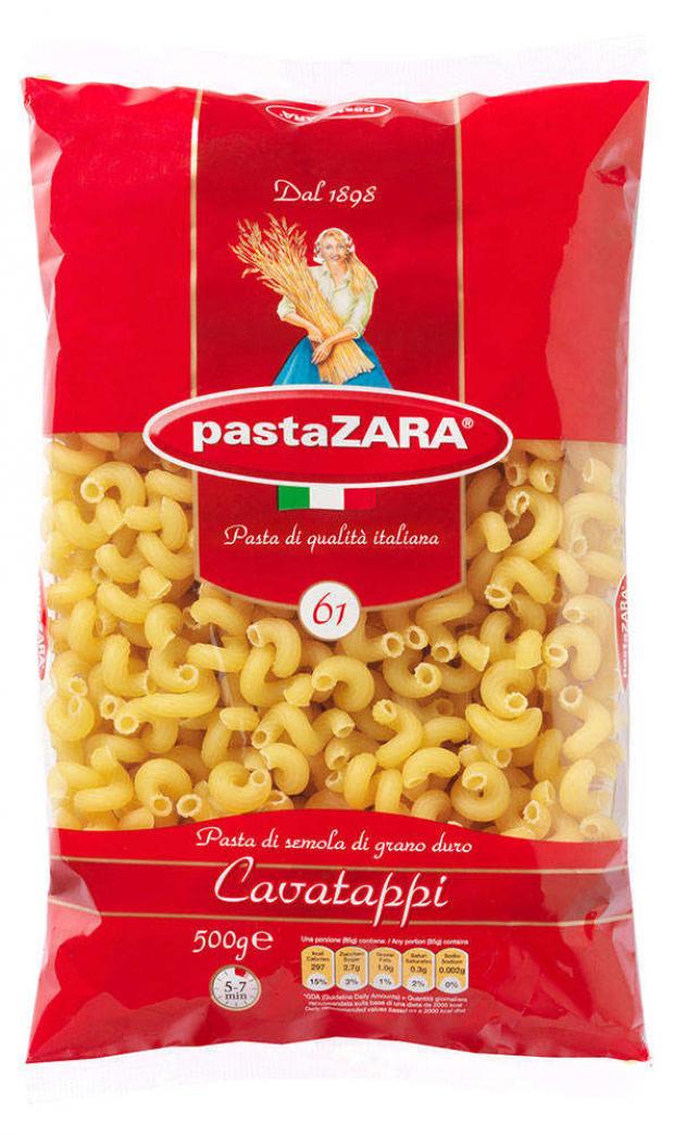 Макаронные изделия Pasta Zara 61 Cavatappi рожок витой, 500 г макароны макрона 900г рожки