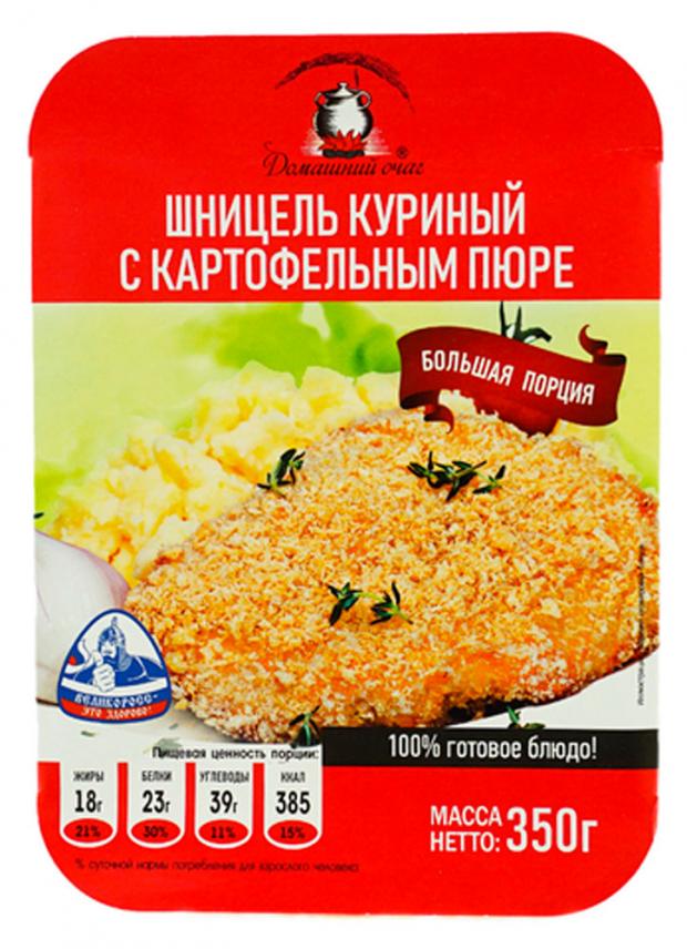 Шницель куриный Домашний очаг с картофельным пюре, 350 г