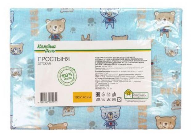 Простыня детская Каждый день бязь, 100х140 см