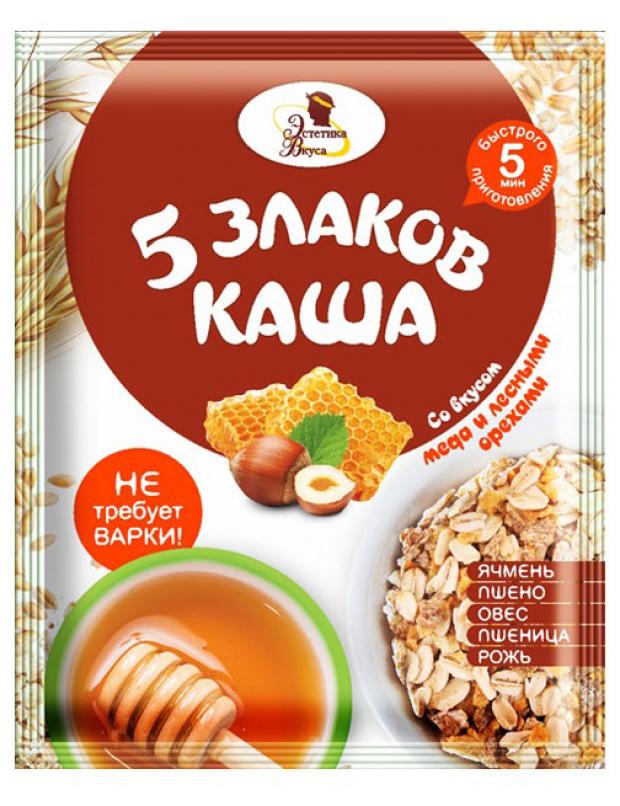 Каша Эстетика Вкуса 5 злаков со вкусом меда и лесными орехами, 40 г