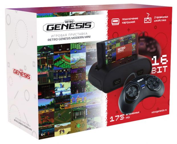 SEGA Retro Genesis Modern mini + 175 игр + 2 джойстика + картридж (серия DN, модель: DN-02)