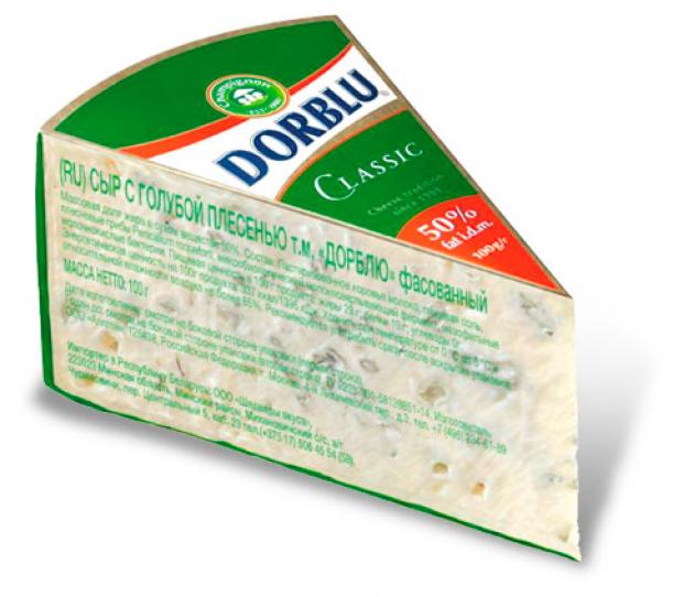 Сыр мягкий Dorblu Classic с голубой плесенью 50% БЗМЖ, 100 г