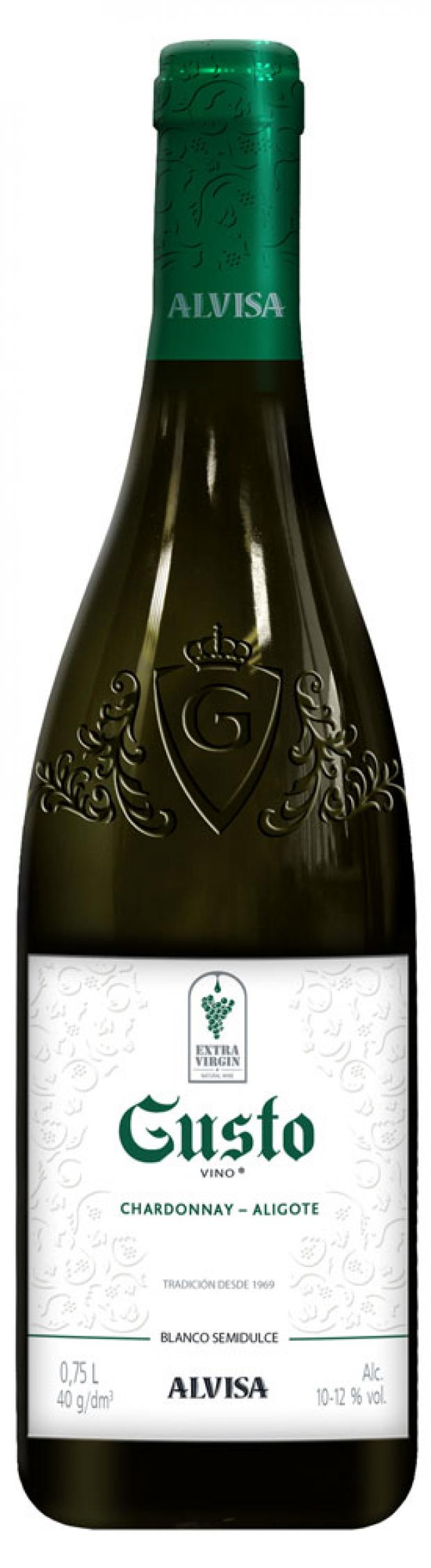 

Вино Gusto VINO CHARDONNAY - ALIGOTE столовое белое полусладкое Россия, 0,75 л