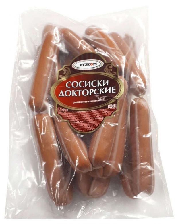 Сосиски Рузком Докторские вареные (0,9-1,4 кг), 1 упаковка ~ 1,2 кг