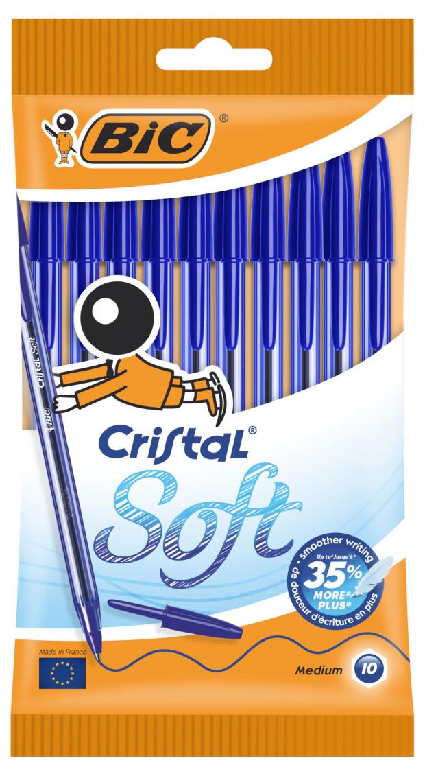 Ручка шариковая BIC Cristal Soft синяя, 10 шт