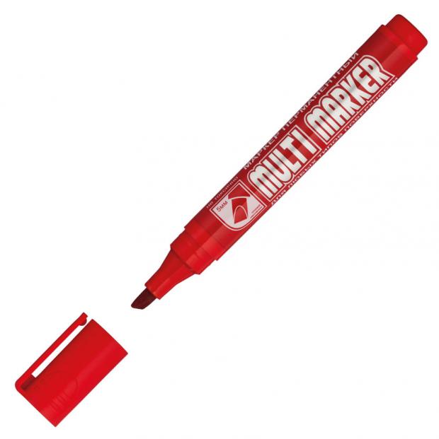 

Маркер перманентный Crown Multi Marker Chisel красный скошенный 5мм