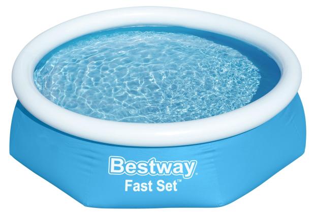 Бассейн надувной BESTWAY Fast Set с насосом, 244х61 см бассейн надувной bestway 396х84 см fast set 57376 фильтр насос 7340 л