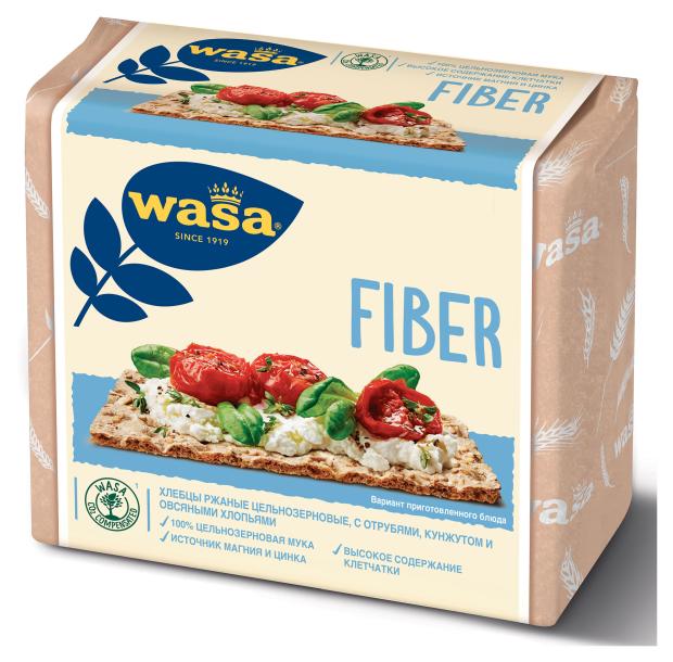 Хлебцы ржаные Wasa Fiber цельнозерновые с пшеничными отрубями кунжутом и овсяными хлопьями 230 г 250₽