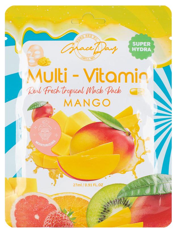 Маска для лица Grace Day Multi-Vitamin Real Fresh Tropical Mask Pack Mango с экстрактом манго, 27 мл