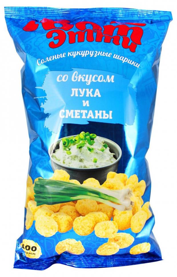 Кукурузные шарики Вот Этти соленые со вкусом лука и сметаны, 100 г