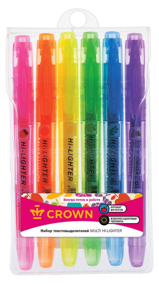 

Набор текстовыделителей Crown Multi Hi-Lighter Aroma 1-4мм, 6 цветов
