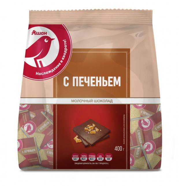

Шоколад молочный АШАН Красная птица с печеньем, 400 г
