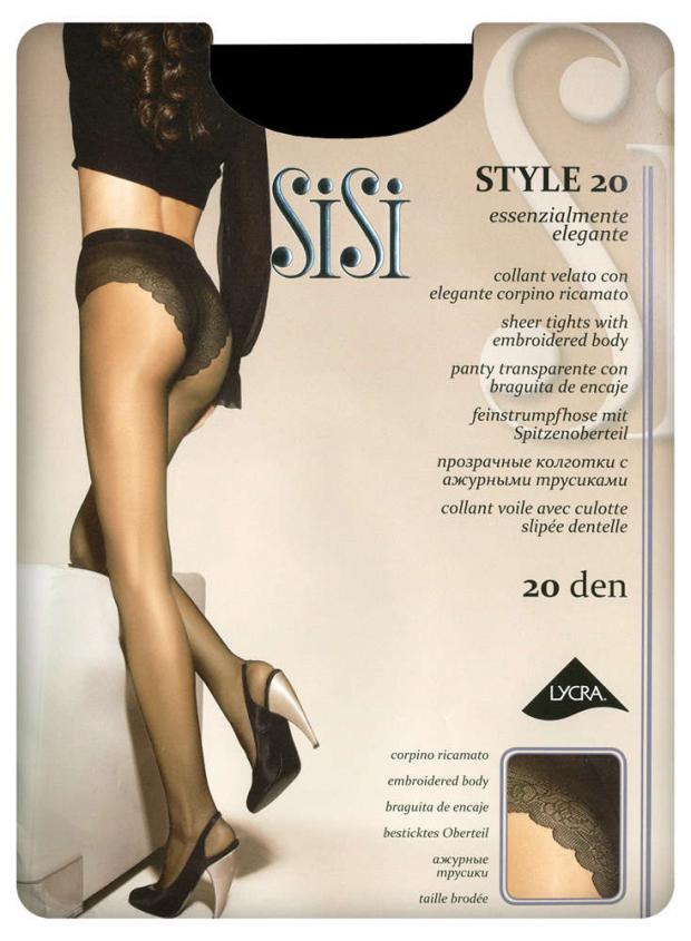 Колготки SiSi STYLE 20 nero, размер 2