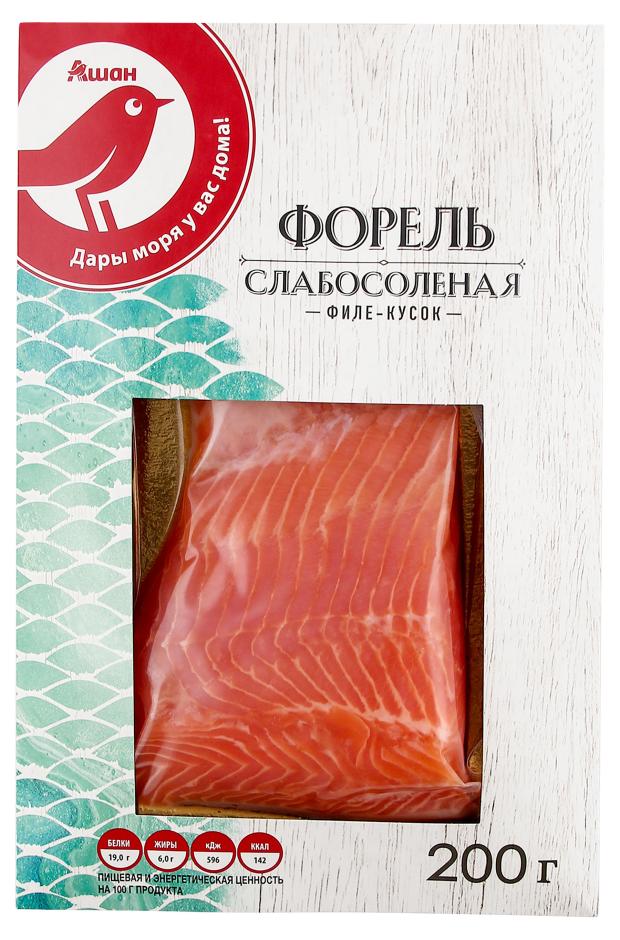 Форель слабосоленая АШАН Красная птица филе-кусок 200 г 329₽