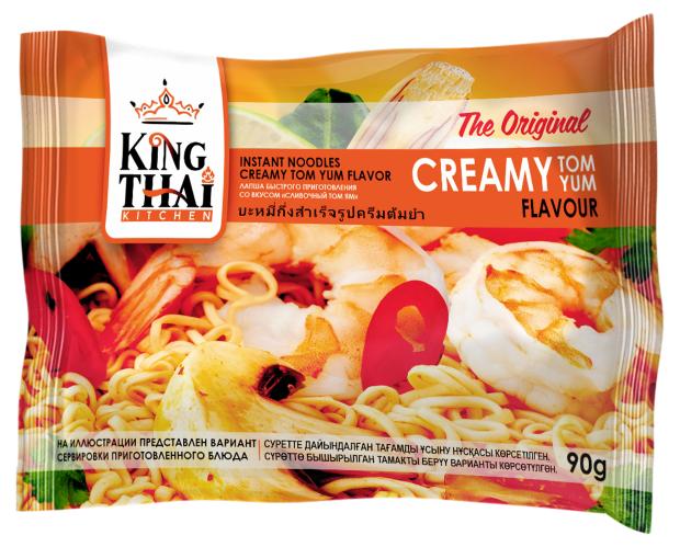 Лапша быстрого приготовления Kingthai Kitchen со вкусом Сливочный Том Ям 90 г 64₽