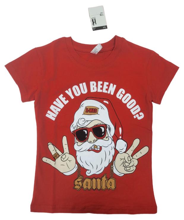 

Футболка для мальчика DYSOT Santa красная