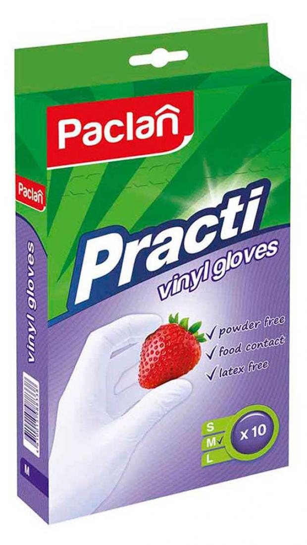 

Перчатки хозяйственные Paclan Виниловые размер M, 10 шт